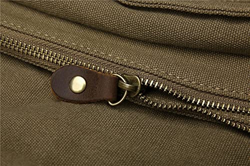 Vintage Military Canvas Laptop Messenger Bag - Army Green