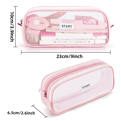 KALIDI Large Capacity Grid Mesh Pencil Case