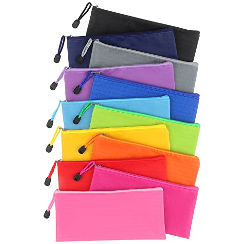 12 Pack Waterproof Zipper Pencil Pouches for Organizing