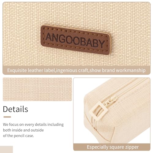 ANGOOBABY Small Student Pencil Case - Beige