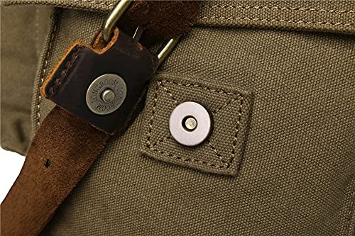 Vintage Military Canvas Laptop Messenger Bag - Army Green