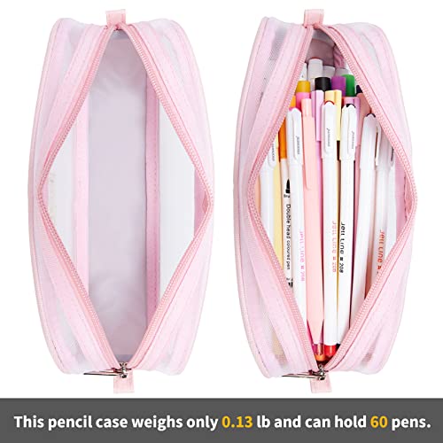 KALIDI Large Capacity Grid Mesh Pencil Case