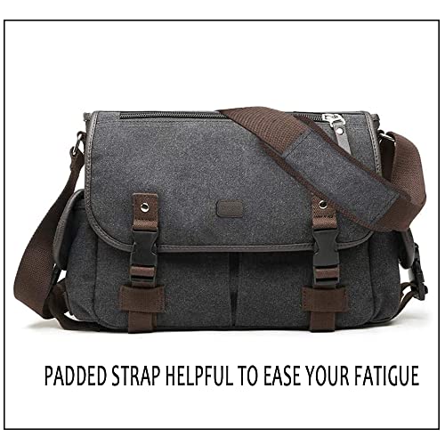 Vintage Canvas Messenger Bag for Books and Laptops