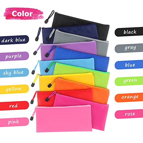 12 Pack Waterproof Zipper Pencil Pouches for Organizing