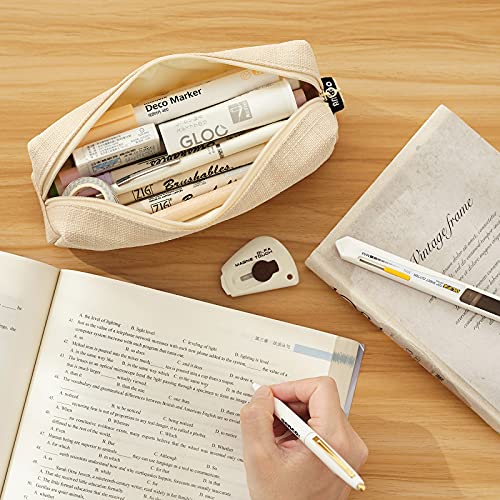 ANGOOBABY Small Student Pencil Case - Beige