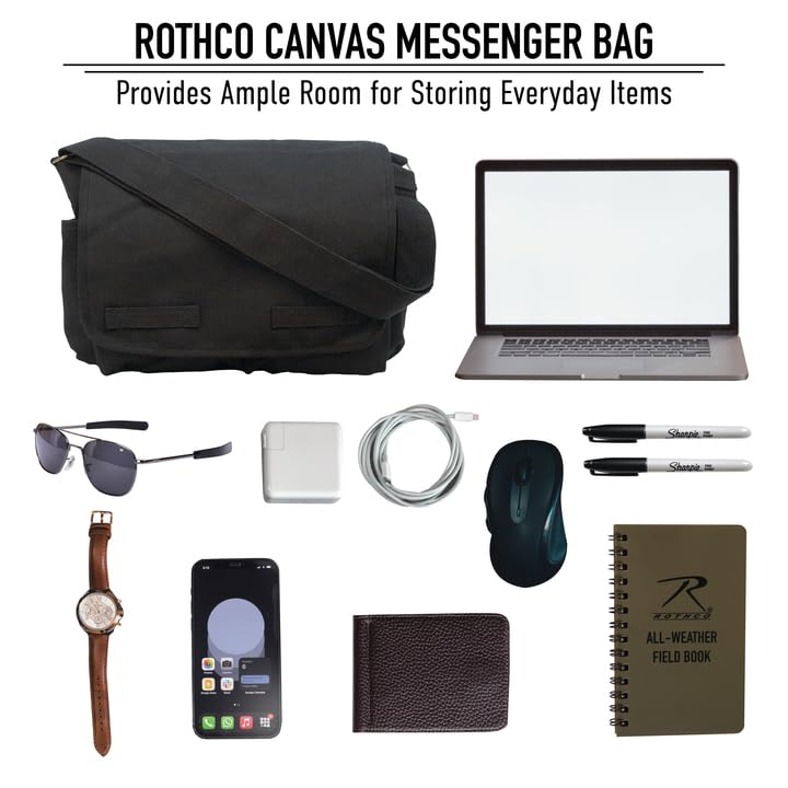 Rothco Canvas Crossbody Messenger Bag - Coyote Brown