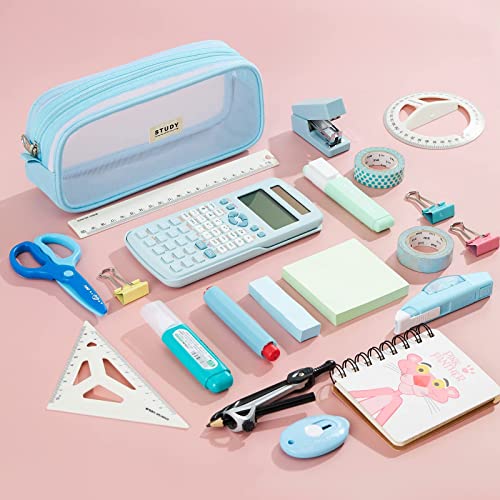 KALIDI Large Capacity Grid Mesh Pencil Case