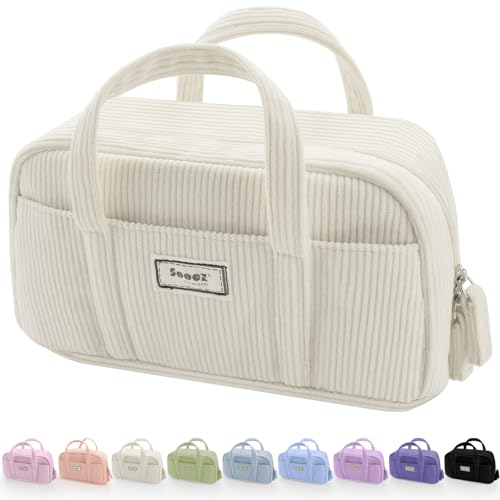 Sooez Large Corduroy Pencil Case for Teen Girls