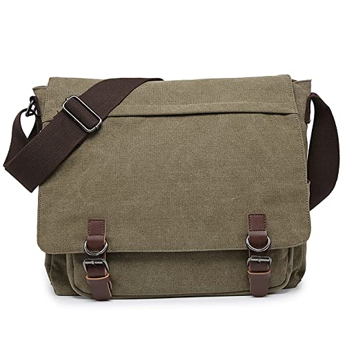 Vintage Army Green Messenger Bag for Laptops