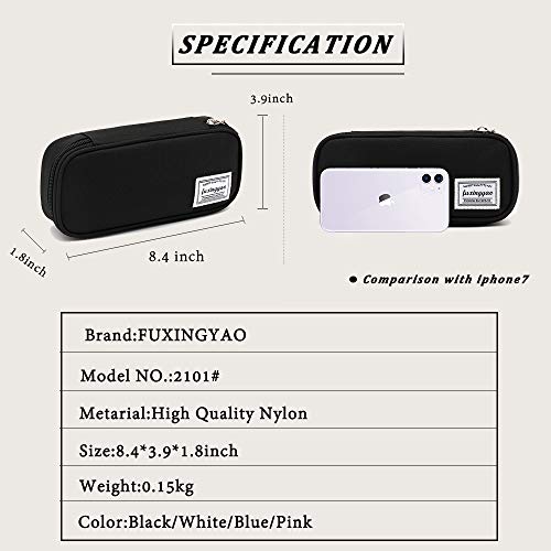 Black Multi-Slot Portable Pencil Case Pouch