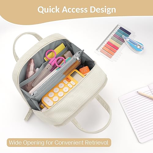 Sooez Large Corduroy Pencil Case for Teen Girls