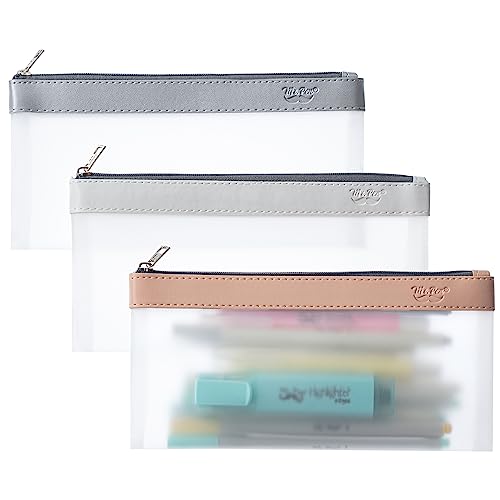 Clear Pencil Pouch 3-Pack for Kids