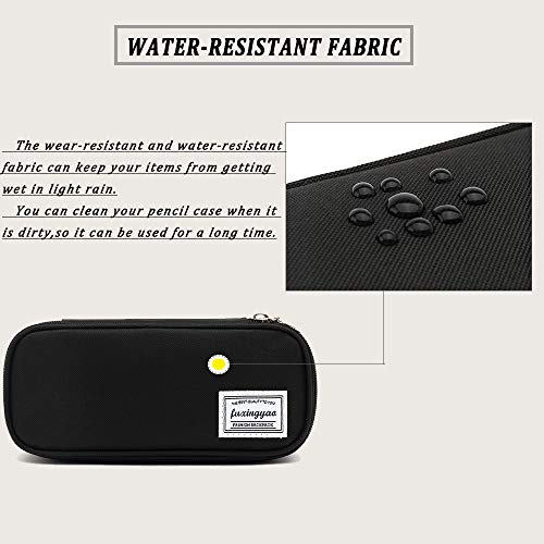 Black Multi-Slot Portable Pencil Case Pouch