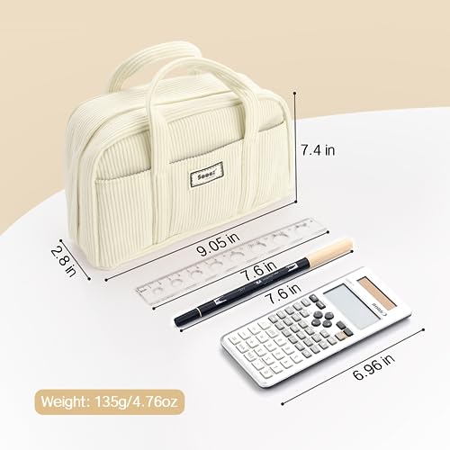 Sooez Large Corduroy Pencil Case for Teen Girls