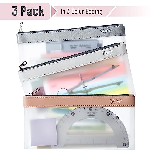 Clear Pencil Pouch 3-Pack for Kids