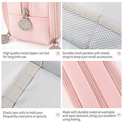 CICIMELON Large 3-Compartment Pencil Case - Pink