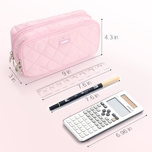 Sooez Extra Large Pink Pencil Case Organizer