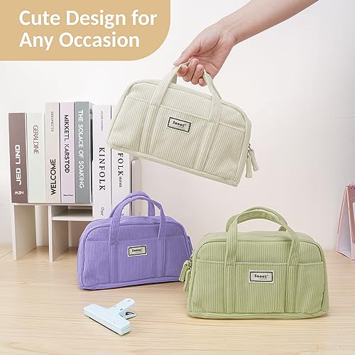 Sooez Large Corduroy Pencil Case for Teen Girls