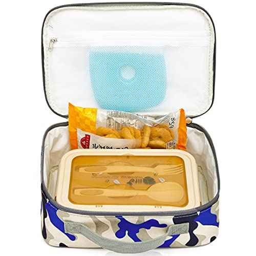 FlowFly Insulated Mini Cooler Lunch Box - Blue Camo