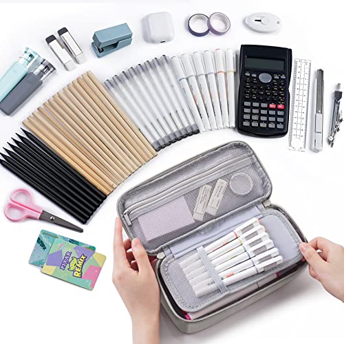 Large Aesthetic Pencil Case - Canvas and Zippered