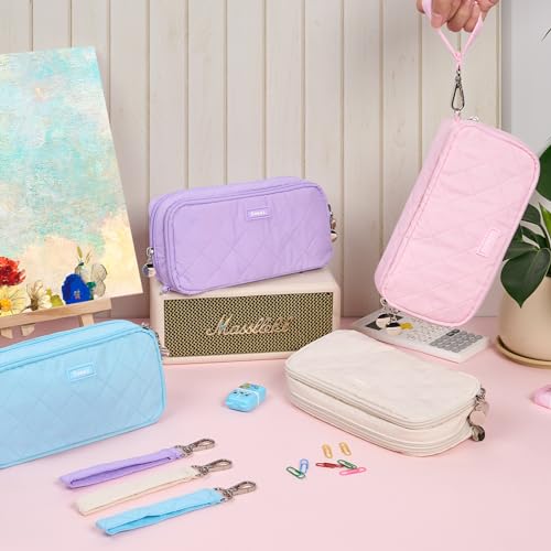 Sooez Extra Large Pink Pencil Case Organizer
