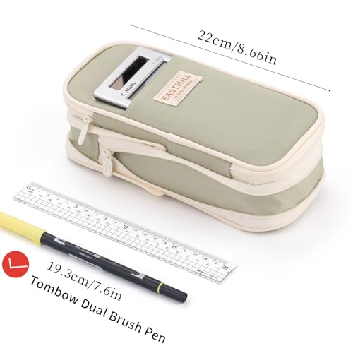 EASTHILL Large Capacity Green Pencil Case
