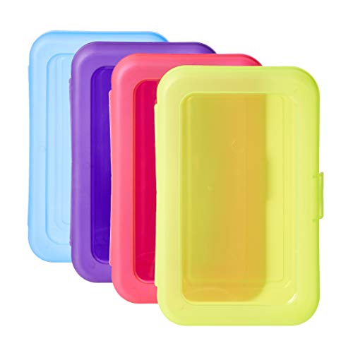 Amazon Basics Multi Pencil Box, Set of 4