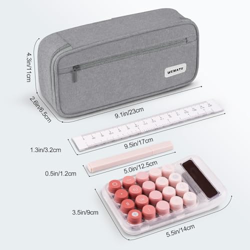 Large Aesthetic Pencil Case - Canvas and Zippered