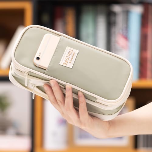 EASTHILL Large Capacity Green Pencil Case