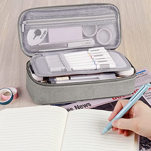 Large Aesthetic Pencil Case - Canvas and Zippered