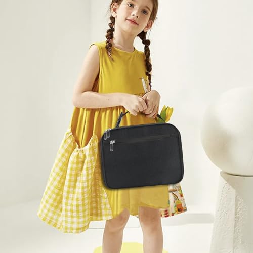 Insulated Kids Lunch Box Tote for School Black