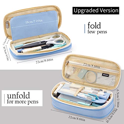 EASTHILL Light Blue Large Pencil Case Organizer