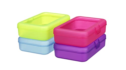 Amazon Basics Multi Pencil Box, Set of 4