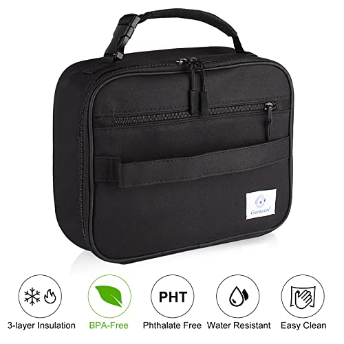 Genteen Insulated Double Zipper Lunch Bag - Black