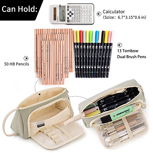 EASTHILL Large Capacity Pencil Case - Light Green