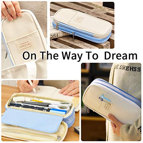 EASTHILL Light Blue Large Pencil Case Organizer