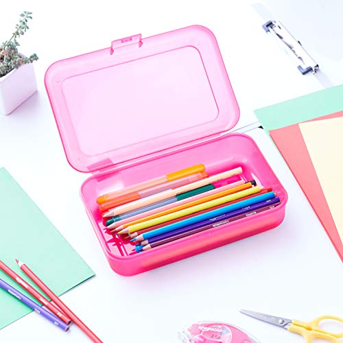 Amazon Basics Multi Pencil Box, Set of 4