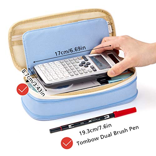 EASTHILL Light Blue Large Pencil Case Organizer
