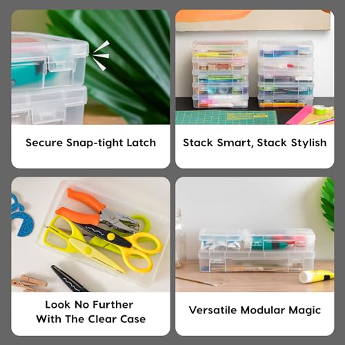 Plastic Pencil Box Organizer Set - 10-Pack Clear
