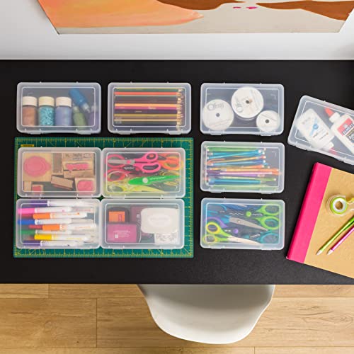Plastic Pencil Box Organizer Set - 10-Pack Clear