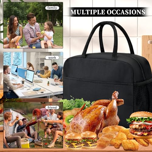 Stylish Black Lunch Bag for Men and Women