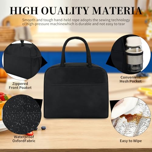 Stylish Black Lunch Bag for Men and Women