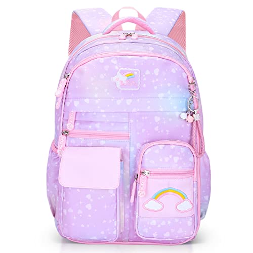 BYXEPA Girls Purple Backpack with Compartments