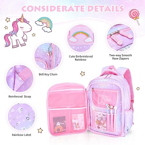 BYXEPA Girls Purple Backpack with Compartments