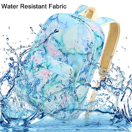 Marble Purple Teen Backpack with Lunch Bag