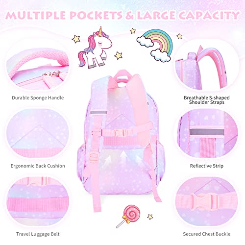 BYXEPA Girls Purple Backpack with Compartments