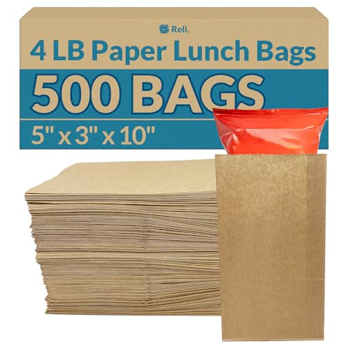Bulk Kraft Paper Lunch Bags - 500 Count