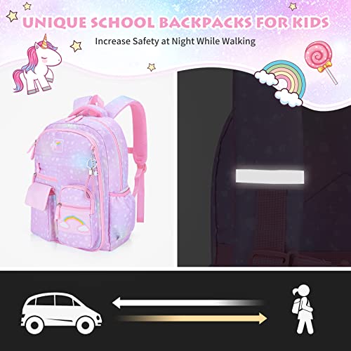 BYXEPA Girls Purple Backpack with Compartments