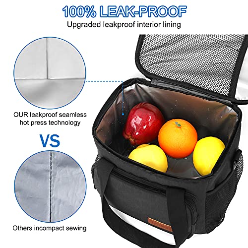 Insulated Reusable Lunch Box - Black Cooler Bag