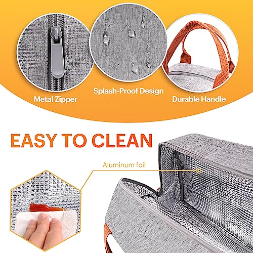 Insulated Leakproof Lunch Bag - Grey Cooler Tote